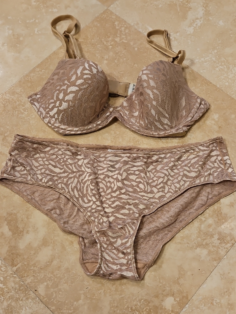 Calvin Klein Beige Bra & Brief Set